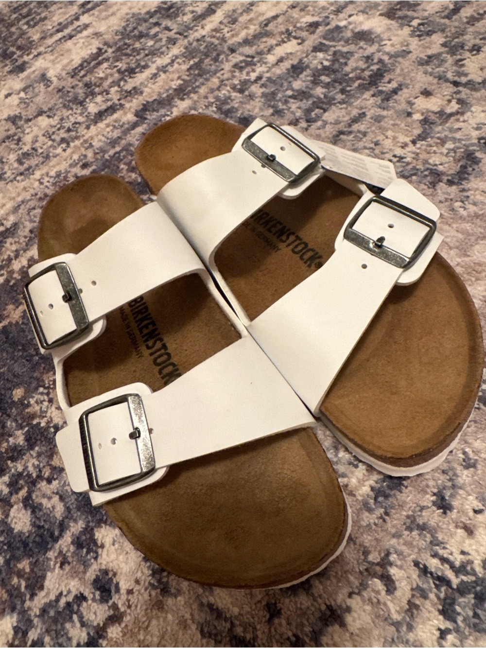 Birkenstock Men White Arizona Twin-Strap Sandals